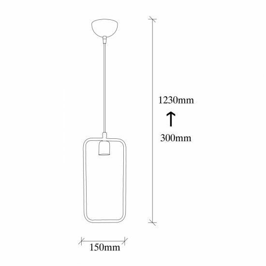 ΦΩΤΙΣΤΙΚΟ ΟΡΟΦΗΣ ΚΡΕΜΑΣΤΟ ΜΕΤΑΛΛΙΚΟ ΜΑΥΡΟ  15Χ6Χ123 εκ.