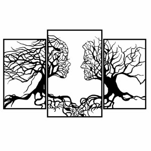 ΔΙΑΚΟΣΜΗΤΙΚΟ ΤΟΙΧΟΥ 100% ΜΕΤΑΛΛΙΚΟ ΜΑΥΡΟ ΔΕΝΤΟ ΜΕ ΑΝΘΡΩΠΙΝΑ ΠΡΟΣΩΠΑ 116Χ71 