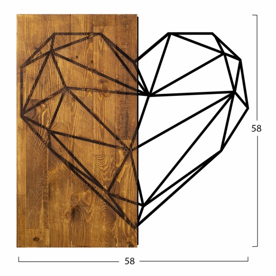 ΔΙΑΚΟΣΜΗΤΙΚΟ ΤΟΙΧΟΥ ΞΥΛΙΝΟ ΜΕ ΜΕΤΑΛΛΙΚΗ ΚΑΡΔΙΑ 58Χ58 HM7219