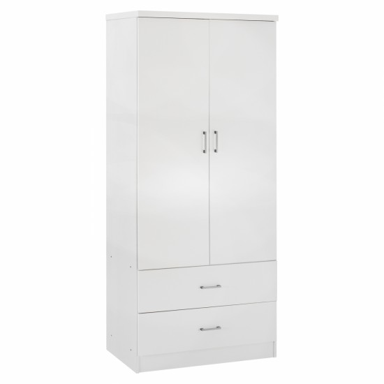 ΝΤΟΥΛΑΠΑ 2ΦΥΛΛΗ ME 2 ΣΥΡΤΑΡΙΑ HM338.05 ΛΕΥΚΗ 80Χ42,5Χ180,5Υ εκ.