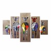 ΠΙΝΑΚΑΣ ΠΕΝΤΑΠΤΥΧΟ MDF COLORFUL ZEBRAS 92Χ56 HM7207.03