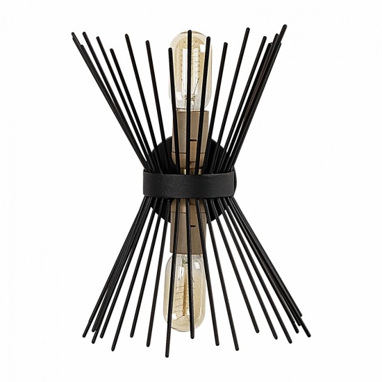 ΑΠΛΙΚΑ ΤΟΙΧΟΥ 2ΦΩΤΗ ΜΕΤΑΛΛΙΚΗ ΜΑΥΡH  23X16X33 εκ.