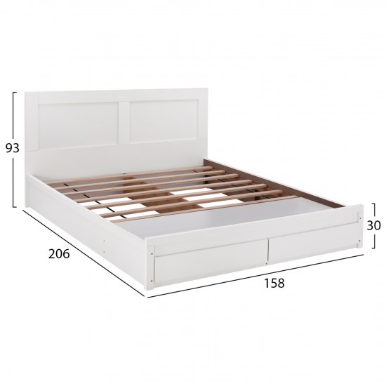 ΚΡΕΒΑΤΙ CAPRI ΜΕ 2 ΣΥΡΤΑΡΙΑ ΛΕΥΚΑ ΓΙΑ ΣΤΡΩΜΑ 150x200 εκ.