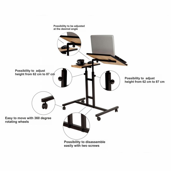 ΓΡΑΦΕΙΟ ΡΥΘΜΙΖΟΜΕΝΟ ΓΙΑ LAPTOP 67x45,4x62-87 εκ.