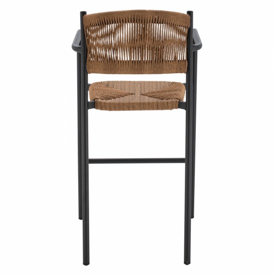 ΣΚΑΜΠΟ BAR ΑΛΟΥΜΙΝΙΟΥ ΑΝΘΡΑΚΙ ΜΕ ΣΧΟΙΝΙ PΕ ΜΠΕΖ  55,5x58x107 εκ.-ΣΚΑΜΠΟ ΜΠΑΡ-ΣΚΑΜΠΟ-