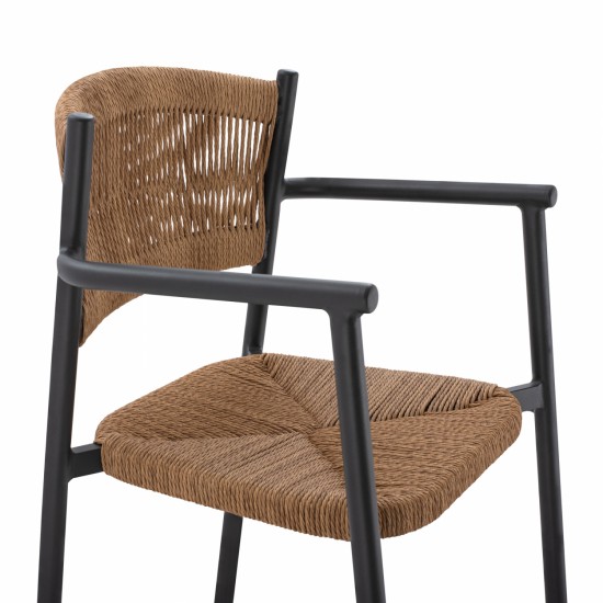 ΣΚΑΜΠΟ BAR ΑΛΟΥΜΙΝΙΟΥ ΑΝΘΡΑΚΙ ΜΕ ΣΧΟΙΝΙ PΕ ΜΠΕΖ  55,5x58x107 εκ.-ΣΚΑΜΠΟ ΜΠΑΡ-ΣΚΑΜΠΟ-