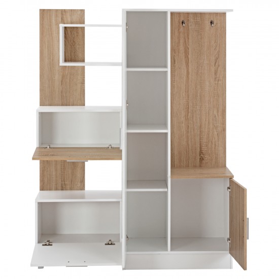 ΕΠΙΠΛΟ ΕΙΣΟΔΟΥ ΜΕ ΡΑΦΙΑ & ΚΑΘΡΕΠΤΗ ILIANA  ΛΕΥΚΟ-SONAMA 125,5x37,5x166,5 εκ.-επιπλο εισοδου-