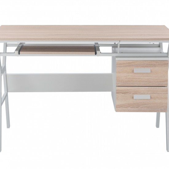 ΓΡΑΦΕΙΟ SONAMA ΜΕ ΛΕΥΚΟ ΣΚΕΛΕΤΟ  120X60X76εκ.-ΓΡΑΦΕΙΟ-ΜΕΤΑΛΛΟ-ΜΕΛΑΜΙΝΗ-ΛΕΥΚΟ SONOMA-