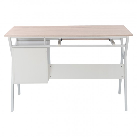 ΓΡΑΦΕΙΟ SONAMA ΜΕ ΛΕΥΚΟ ΣΚΕΛΕΤΟ  120X60X76εκ.-ΓΡΑΦΕΙΟ-ΜΕΤΑΛΛΟ-ΜΕΛΑΜΙΝΗ-ΛΕΥΚΟ SONOMA-