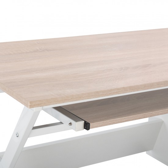 ΓΡΑΦΕΙΟ SONAMA ΜΕ ΛΕΥΚΟ ΣΚΕΛΕΤΟ  120X60X76εκ.-ΓΡΑΦΕΙΟ-ΜΕΤΑΛΛΟ-ΜΕΛΑΜΙΝΗ-ΛΕΥΚΟ SONOMA-