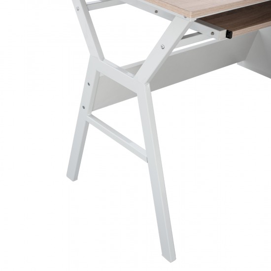 ΓΡΑΦΕΙΟ SONAMA ΜΕ ΛΕΥΚΟ ΣΚΕΛΕΤΟ  120X60X76εκ.-ΓΡΑΦΕΙΟ-ΜΕΤΑΛΛΟ-ΜΕΛΑΜΙΝΗ-ΛΕΥΚΟ SONOMA-