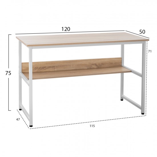 ΓΡΑΦΕΙΟ SONAMA ΜΕ ΛΕΥΚΟ ΜΑΤ ΣΚΕΛΕΤΟ 120X50X75εκ.