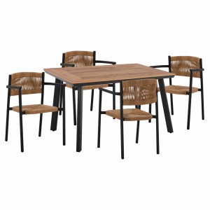 ΣΕΤ ΤΡΑΠΕΖΑΡΙΑ 5ΤΜΧ ΜΕ ΤΡΑΠΕΖΙ POLYWOOD 120Χ80 & ΠΟΛΥΘΡΟΝΕΣ ΑΝΘΡΑΚΙ 