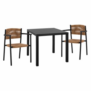 ΣΕΤ ΤΡΑΠΕΖΑΡΙΑ 3ΤΜΧ ΤΡΑΠΕΖΙ ΑΛΟΥΜΙΝΙΟΥ 80X80 & ΠΟΛΥΘΡΟΝΕΣ ΑΝΘΡΑΚΙ 