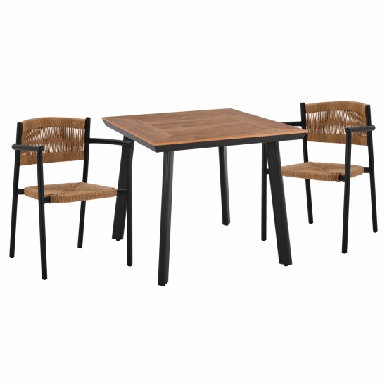 ΣΕΤ ΤΡΑΠΕΖΑΡΙΑ 3ΤΜΧ ΤΡΑΠΕΖΙ ΑΛΟΥΜΙΝΙΟΥ 80X80 & ΠΟΛΥΘΡΟΝΕΣ ΑΝΘΡΑΚΙ-ΣΕΤ ΤΡΑΠΕΖΑΡΙΑΣ ΚΗΠΟΥ ΒΕΡΑΝΤΑΣ-