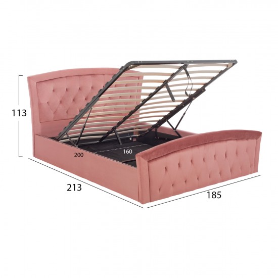 ΚΡΕΒΑΤΙ ODELIA ΒΕΛΟΥΔΟ ΣΑΠΙΟ ΜΗΛΟ ΜΕ ΑΠΟΘΗΚΕΥΤΙΚΟ ΧΩΡΟ  185x212x113 εκ.-ΒΕΛΟΥΔΙΝΟ ΚΡΕΒΑΤΙ-ΚΡΕΒΑΤΙ ΜΕ ΑΠΟΘΗΚΕΥΤΙΚΟ ΧΩΡΟ-