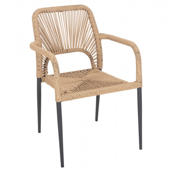 ΠΟΛΥΘΡΟΝΑ ΑΛΟΥΜΙΝΙΟΥ ΓΚΡΙ ΜΕ ΠΛΕΞΗ RATTAN 57Χ63Χ82εκ.-ΠΟΛΥΘΡΟΝΑ ΕΞΩΤΕΡΙΚΟΥ ΧΩΡΟΥ-ΠΟΛΥΘΡΟΝΑ ΑΛΟΥΜΙΝΙΟΥ ΜΕ ΣΧΟΙΝΙ-