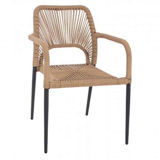 ΠΟΛΥΘΡΟΝΑ ΑΛΟΥΜΙΝΙΟΥ ΓΚΡΙ ΜΕ ΠΛΕΞΗ RATTAN 57Χ63Χ82εκ.-ΠΟΛΥΘΡΟΝΑ ΕΞΩΤΕΡΙΚΟΥ ΧΩΡΟΥ-ΠΟΛΥΘΡΟΝΑ ΑΛΟΥΜΙΝΙΟΥ ΜΕ ΣΧΟΙΝΙ-