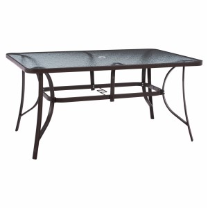 ΤΡΑΠΕΖΙ BRUNO 150X90Χ75Υεκ. ΜΕΤΑΛΛΙΚΟ ΟΡΘΟΓΩΝΙΟ ΚΑΦΕ ΜΕ ΤΡΥΠΑ ΟΜΠΡΕΛΑΣ Φ38 