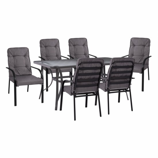 ΣΕΤ ΤΡΑΠΕΖΑΡΙΑ 7ΤΜΧ ΤΡΑΠΕΖΙ BRUNO 150X90 ΜΕ ΠΟΛΥΘΡΟΝΕΣ ENDIKA ΓΚΡΙ-ΣΕΤ ΤΡΑΠΕΖΑΡΙΑΣ ΚΗΠΟΥ ΒΕΡΑΝΤΑΣ-