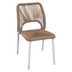 ΚΑΡΕΚΛΑ ΑΛΟΥΜΙΝΙΟΥ ΛΕΥΚΗ ΜΕ ΣΧΟΙΝΙ PE ΜΠΕΖ  45x63x82Υ εκ.