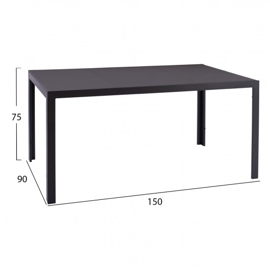 ΤΡΑΠΕΖΙ ΜΕΤΑΛΛΙΚΟ ΟΡΘΟΓΩΝΙΟ ΓΚΡΙ ΜΕ ΓΥΑΛΙ ΓΚΡΙ 150X90Χ75Υεκ.-ΤΡΑΠΕΖΙ ΕΞΩΤΕΡΙΚΟΥ ΧΩΡΟΥ-ΜΕΤΑΛΛΟ ΓΥΑΛΙ-ΓΚΡΙ ΜΕΤΑΛΛΙΚΟ ΤΡΑΠΕΖΙ-