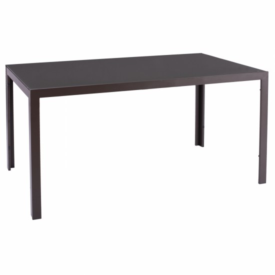 ΤΡΑΠΕΖΙ ΜΕΤΑΛΛΙΚΟ ΟΡΘΟΓΩΝΙΟ ΚΑΦΕ ΜΕ ΓΥΑΛΙ ΚΑΦΕ 150X90Χ75Υεκ.-ΤΡΑΠΕΖΙ ΕΞΩΤΕΡΙΚΟΥ ΧΩΡΟΥ-ΜΕΤΑΛΛΟ ΓΥΑΛΙ-ΚΑΦΕ ΤΡΑΠΕΖΙ-