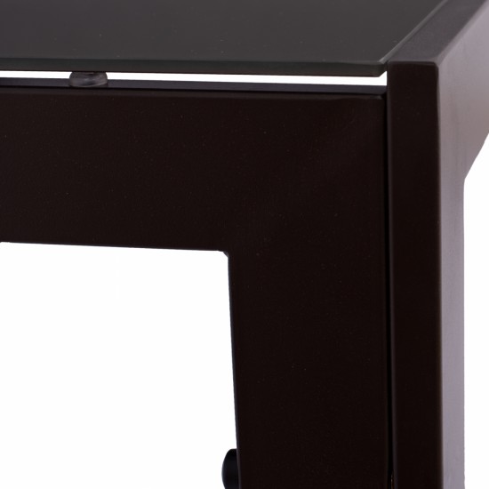 ΤΡΑΠΕΖΙ ΜΕΤΑΛΛΙΚΟ ΟΡΘΟΓΩΝΙΟ ΚΑΦΕ ΜΕ ΓΥΑΛΙ ΚΑΦΕ 150X90Χ75Υεκ.-ΤΡΑΠΕΖΙ ΕΞΩΤΕΡΙΚΟΥ ΧΩΡΟΥ-ΜΕΤΑΛΛΟ ΓΥΑΛΙ-ΚΑΦΕ ΤΡΑΠΕΖΙ-