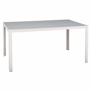 ΤΡΑΠΕΖΙ ΜΕΤΑΛΛΙΚΟ ΟΡΘΟΓΩΝΙΟ ΛΕΥΚΟ ΜΕ ΓΥΑΛΙ ΛΕΥΚΟ 150X90Χ75Υεκ.