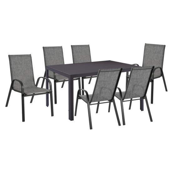 ΣΕΤ ΤΡΑΠΕΖΑΡΙΑΣ ΜΕΤΑΛΛΙΚΗ ΓΚΡΙ-ΣΕΤ ΤΡΑΠΕΖΑΡΙΑΣ-ΜΕΤΑΛΛΟ ΓΥΑΛΙ-ΓΚΡΙ-ΕΞΩΤΕΡΙΚΟΥ ΧΩΡΟΥ-ΚΗΠΟΥ-