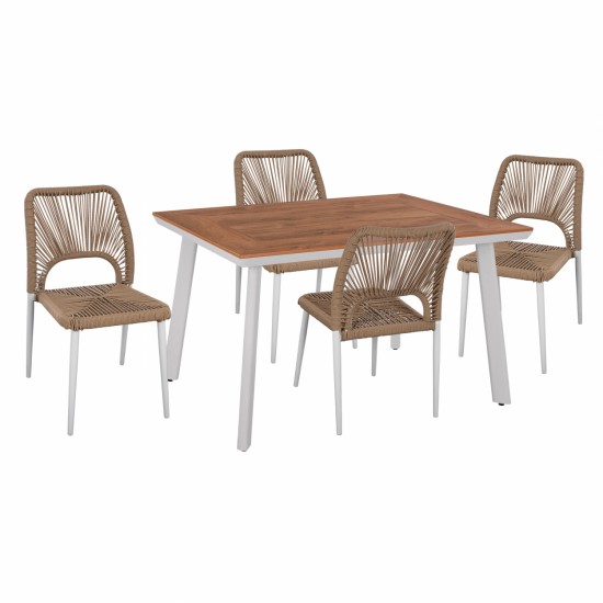 ΣΕΤ ΤΡΑΠΕΖΑΡΙΑΣ ΛΕΥΚΗ-ΣΕΤ ΤΡΑΠΕΖΑΡΙΑΣ-ΑΛΟΥΜΙΝΙΟ POLYWOOD-ΕΞΩΤΕΡΙΚΟΥ ΧΩΡΟΥ-ΛΕΥΚΟ ΦΥΣΙΚΟ-