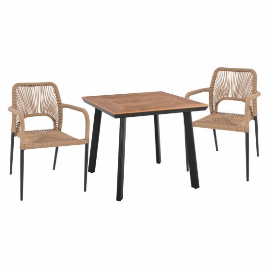 ΣΕΤ ΤΡΑΠΕΖΑΡΙΑΣ ΑΝΘΡΑΚΙ ΜΕ ΓΚΡΙ ΠΟΛΥΘΡΟΝΑ-ΣΕΤ  ΤΡΑΠΕΖΑΡΙΑΣ-ΕΞΩΤΕΡΙΚΟΥ ΧΩΡΟΥ-ΑΛΟΥΜΙΝΙΟ POLYWOOD-ΑΝΘΡΑΚΙ ΓΚΡΙ-