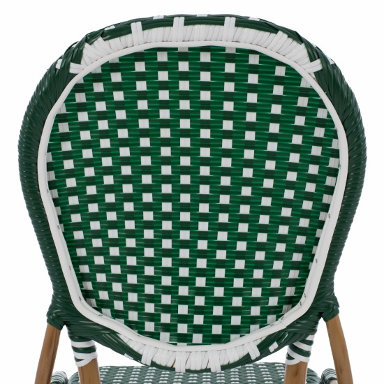 ΚΑΡΕΚΛΑ ΑΛΟΥΜΙΝΙΟΥ BAMBOO LOOK ΜΕ WICKER ΠΡΑΣΙΝΟ ΛΕΥΚΟ 47x55x98 εκ.-ΚΑΡΕΚΛΑ ΕΞΩΤΕΡΙΚΟΥ ΧΩΡΟΥ-WICKER-RATTAN-ΠΡΑΣΙΝΟ-ΑΛΟΥΜΙΝΙΟ-