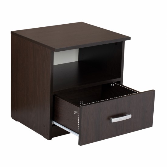 ΚΟΜΟΔΙΝΟ ΜΕ ΣΥΡΤΑΡΙ WENGE  45X40X48Yεκ.-ΚΟΜΟΔΙΝΟ-ΜΕΛΑΜΙΝΗ-WENGE-