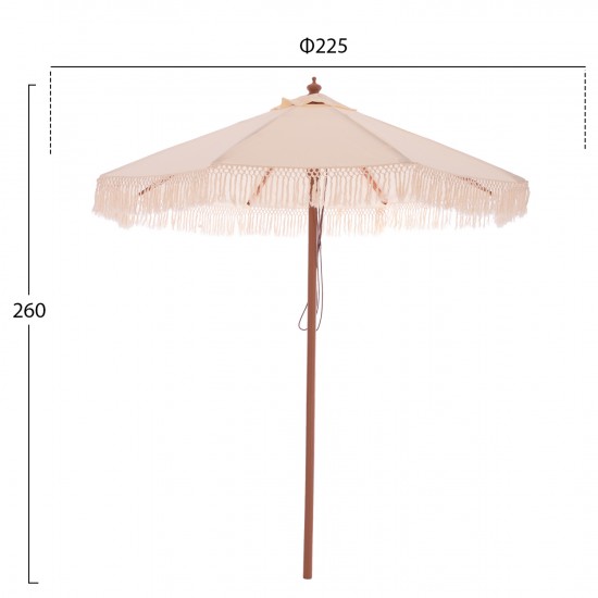 ΟΜΠΡΕΛΑ ΕΠΑΓΓΕΛΜΑΤΙΚΗ  Φ225 ΜΠΕΖ ΜΕ ΞΥΛΙΝΟ ΣΚΕΛΕΤΟ H.2.5Μ