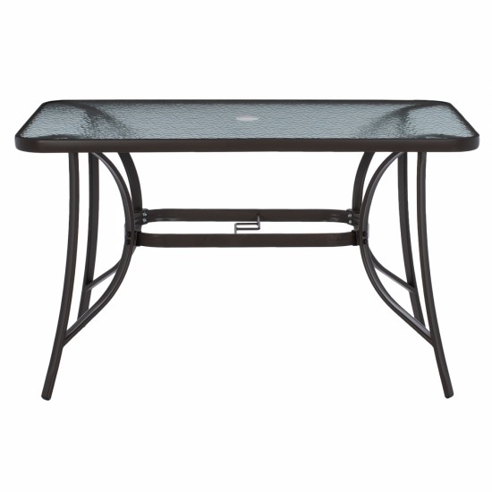 ΤΡΑΠΕΖΙ BRAVO 120Χ70Χ72Υεκ.ΜΕΤΑΛΛΙΚΟ ΚΑΦΕ ΓΥΑΛΥ ΕΠΙΦΑΝΕΙΑ ΜΕ ΤΡΥΠΑ ΟΜΠΡΕΛΑΣ-ΤΡΑΠΕΖΙ-ΤΡΑΠΕΖΙ ΚΗΠΟΥ ΒΕΡΑΝΤΑΣ-ΜΕΤΑΛΛΟ-ΓΥΑΛΙ-ΚΑΦΕ-