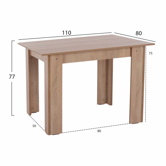 ΤΡΑΠΕΖΙ ΚΟΥΖΙΝΑΣ SONAMA OAK  110x80x77Υεκ.-ΤΡΑΠΕΖΙ-ΤΡΑΠΕΖΙ ΚΟΥΖΙΝΑΣ-ΜΕΛΑΜΙΝΗ-SONOMA OAK-