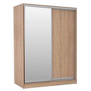 ΝΤΟΥΛΑΠΑ 2ΦΥΛΛΗ 180X60X210Υεκ. ΣΥΡΟΜΕΝΗ ΜΕ ΚΑΘΡΕΠΤΗ SONAMA OAK 