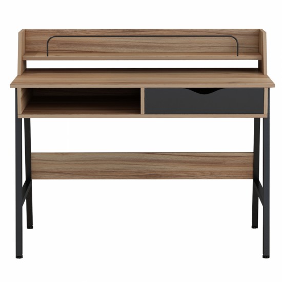 ΓΡΑΦΕΙΟ ΚΑΡΥΔΙ-ΓΚΡΙ ΜΕ ΜΑΥΡΟ ΜΑΤ ΣΚΕΛΕΤΟ 104Χ48Χ89εκ.