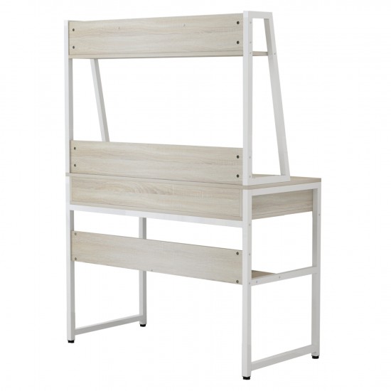 ΓΡΑΦΕΙΟ ΜΕ ΒΙΒΛΙΟΘΗΚΗ SONAMA & ΜΕΤΑΛΛΙΚΟ ΛΕΥΚΟ ΣΚΕΛΕΤΟ 100x48x139 εκ.