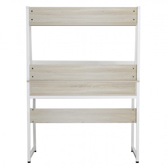 ΓΡΑΦΕΙΟ ΜΕ ΒΙΒΛΙΟΘΗΚΗ SONAMA & ΜΕΤΑΛΛΙΚΟ ΛΕΥΚΟ ΣΚΕΛΕΤΟ 100x48x139 εκ.