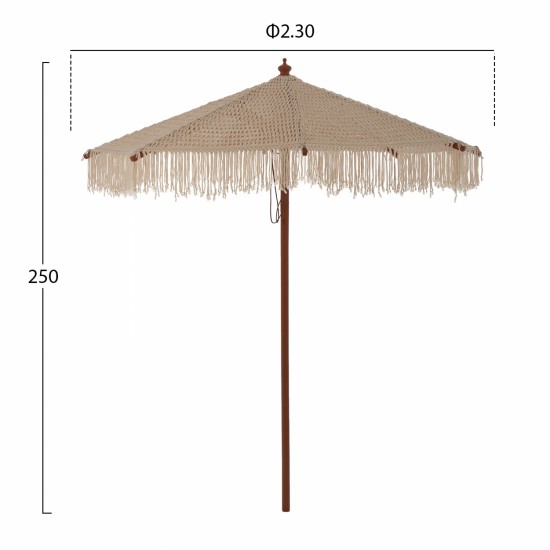 ΟΜΠΡΕΛΑ ΕΠΑΓΓΕΛΜΑΤΙΚΗ ΜΑΚΡΑΜΕ ΧΕΙΡΟΠΟΙΗΤΗ ΜΠΕΖ ΞΥΛΙΝΟΣ ΣΚΕΛΕΤΟ Φ2.3X2.50Υm