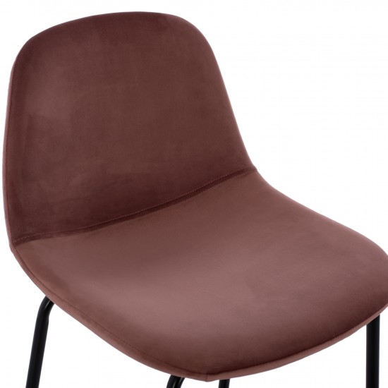 ΣΚΑΜΠΟ VINCENT ΒΕΛΟΥΔΟ ΣΑΠΙΟ ΜΗΛΟ ΚΑΙ ΜΕΤΑΛΛΙΚΟ ΣΚΕΛΕΤΟ  56,5Χ47Χ106 εκ.-ΣΚΑΜΠΟ-ΜΕΤΑΛΛΟ-ΒΕΛΟΥΔΟ-ΜΑΥΡΟ-ΣΑΠΙΟ ΜΗΛΟ-4 ΤΕΜΑΧΙΑ-