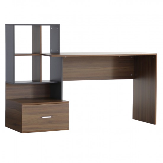 ΓΡΑΦΕΙΟ ΜΕΛΑΜΙΝΗΣ ΜΕ ΒΙΒΛΙΟΘΗΚΗ ΚΑΡΥΔΙ ΓΚΡΙ 149x48x105Y εκ.