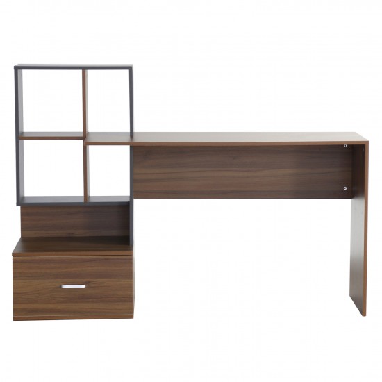 ΓΡΑΦΕΙΟ ΜΕΛΑΜΙΝΗΣ ΜΕ ΒΙΒΛΙΟΘΗΚΗ ΚΑΡΥΔΙ ΓΚΡΙ 149x48x105Y εκ.