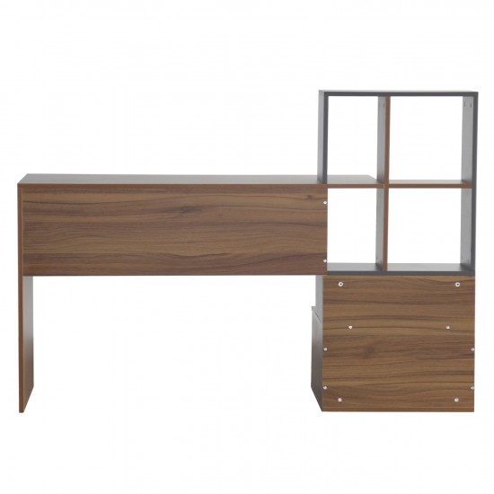 ΓΡΑΦΕΙΟ ΜΕΛΑΜΙΝΗΣ ΜΕ ΒΙΒΛΙΟΘΗΚΗ ΚΑΡΥΔΙ ΓΚΡΙ 149x48x105Y εκ.