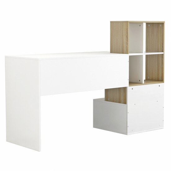 ΓΡΑΦΕΙΟ ΜΕΛΑΜΙΝΗΣ ΜΕ ΒΙΒΛΙΟΘΗΚΗ ΛΕΥΚΟ SONAMA 149x48x105Y εκ.