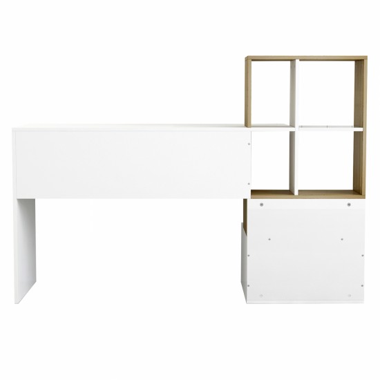 ΓΡΑΦΕΙΟ ΜΕΛΑΜΙΝΗΣ ΜΕ ΒΙΒΛΙΟΘΗΚΗ ΛΕΥΚΟ SONAMA 149x48x105Y εκ.