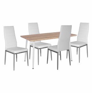 ΣΕΤ 5ΤΜΧ ΤΡΑΠΕΖΙ SONAMA & ΚΑΡΕΚΛΕΣ ΜΕΤΑΛΙΚΕΣ LADY ΛΕΥΚΟ ΧΡΩΜΑ 