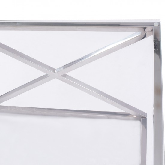 ΤΡΑΠΕΖΙ ΣΑΛΟΝΙΟΥ HOLLAND ΜΕ ΓΥΑΛΙ ΚΑΙ ΒΑΣΗ ΧΡΩΜΙΟΥ 120X60Χ45 EK.